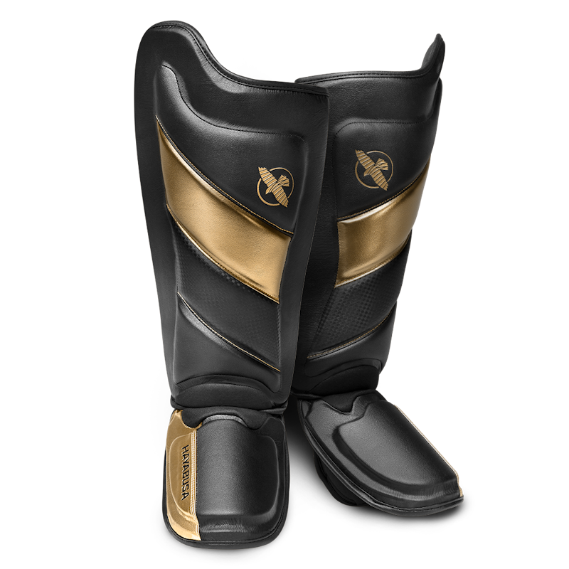 HAYABUSA T3 STRIKING SHIN GUARDS BLACK/GOLD