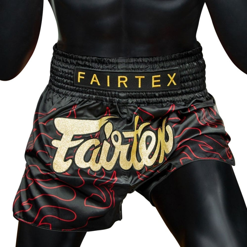 FAIRTEX MUAY THAI BROEKJE ZWART/ROOD/GOUD