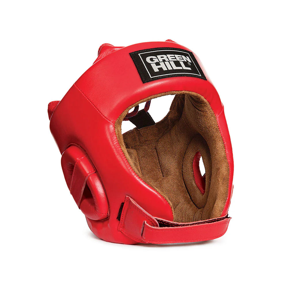 GREEN HILL HEAD PROTECTOR - FIVE STAR - LEATHER - RED