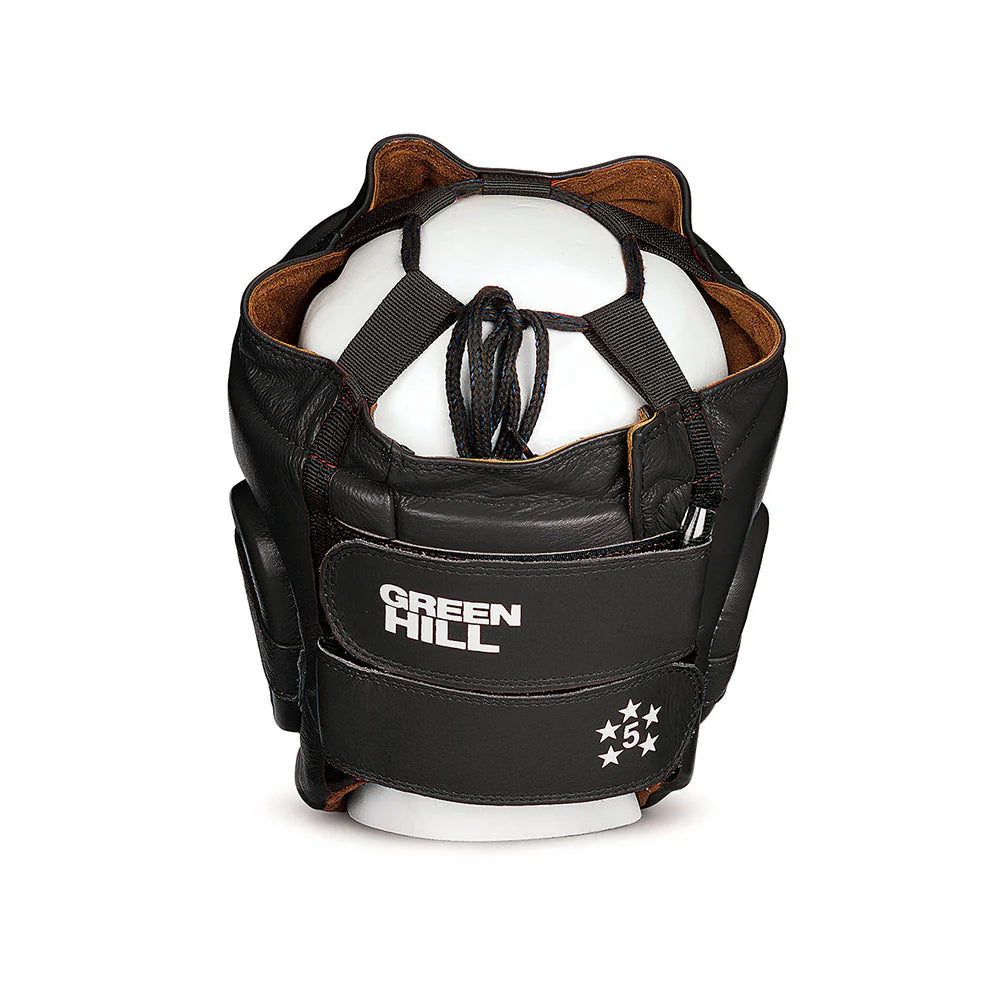 GREEN HILL HOOFDBESCHERMER - FIVE STAR - LEER - ZWART