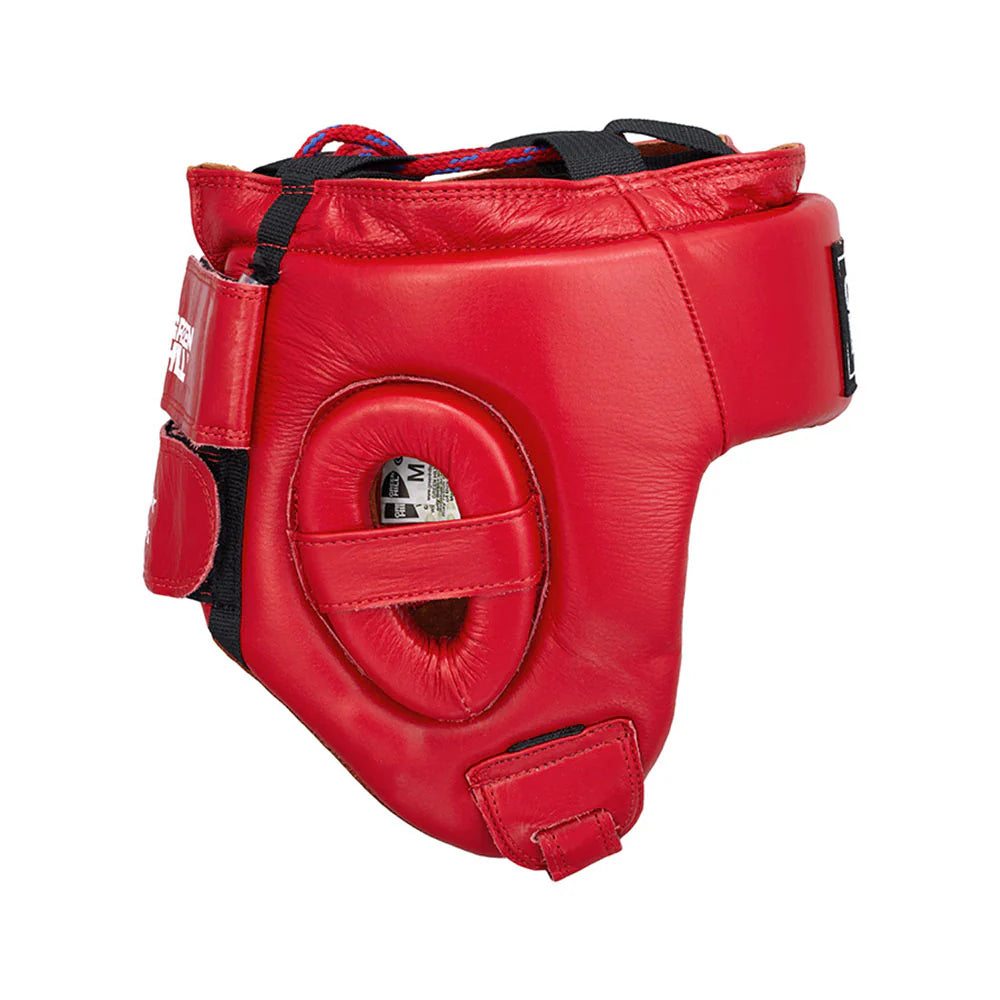 GREEN HILL HEAD PROTECTOR - FIVE STAR - LEATHER - RED