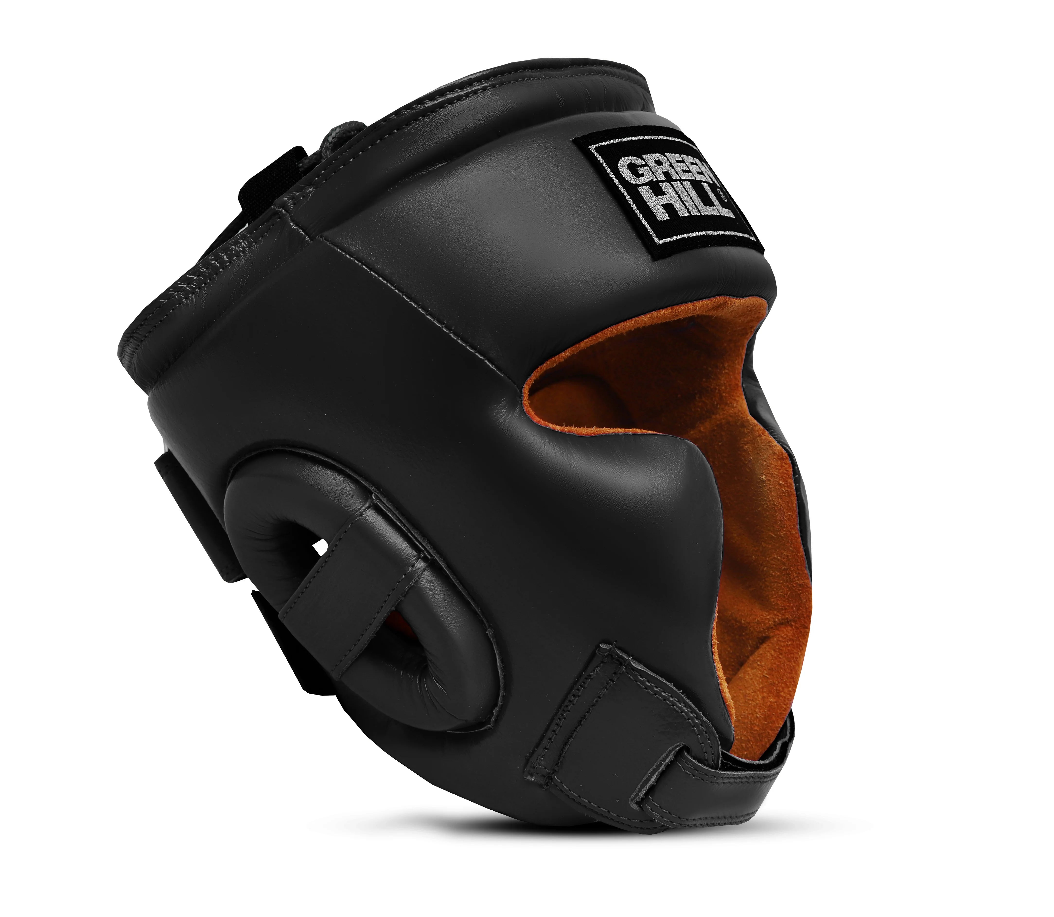 GREEN HILL HOOFDBESCHERMING - SPARTAN - LEER - ZWART