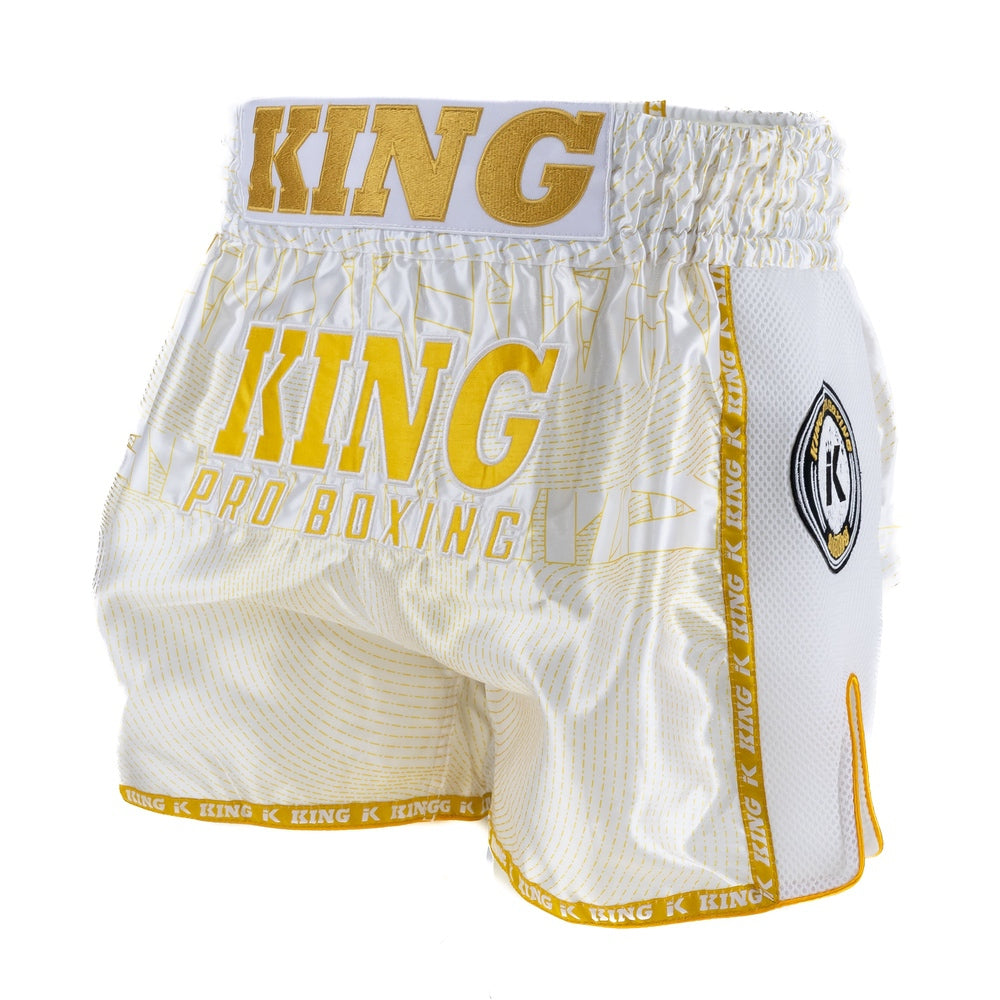 KING PRO BOXING SCHORT-WIT/GOUD