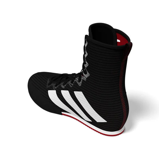 ADIDAS BOKSSCHOEN BOX HOG 4 ZWART/WIT