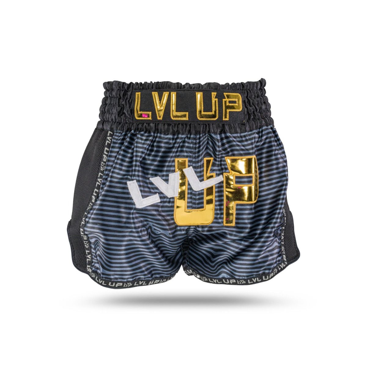 LVL-UP KICKBOXING SHORTS FLASH - BLACK/BLUE