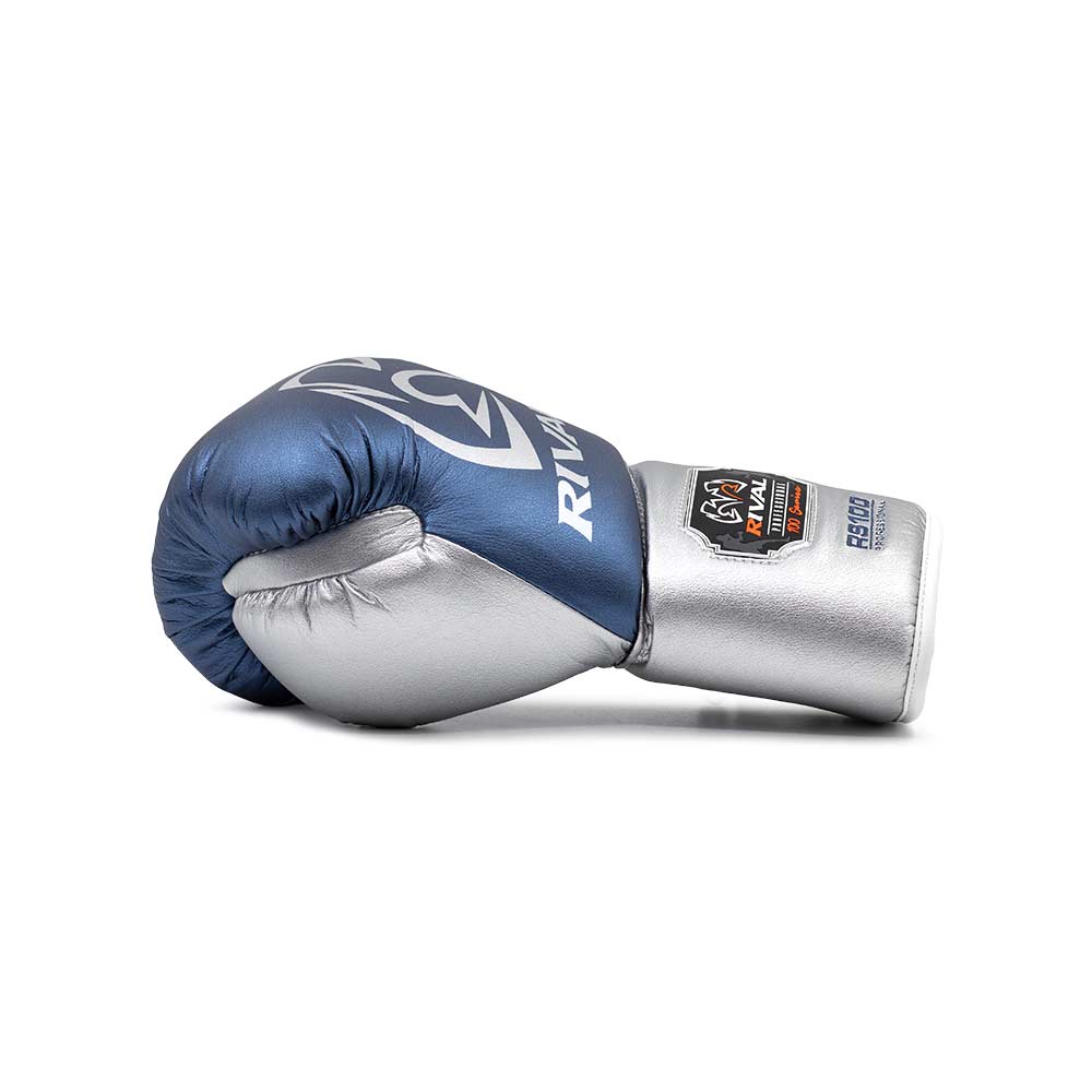 RIVAL (KICK)BOKSHANDSCHOEN RS100 BLAUW/ZILVER (VETERS)