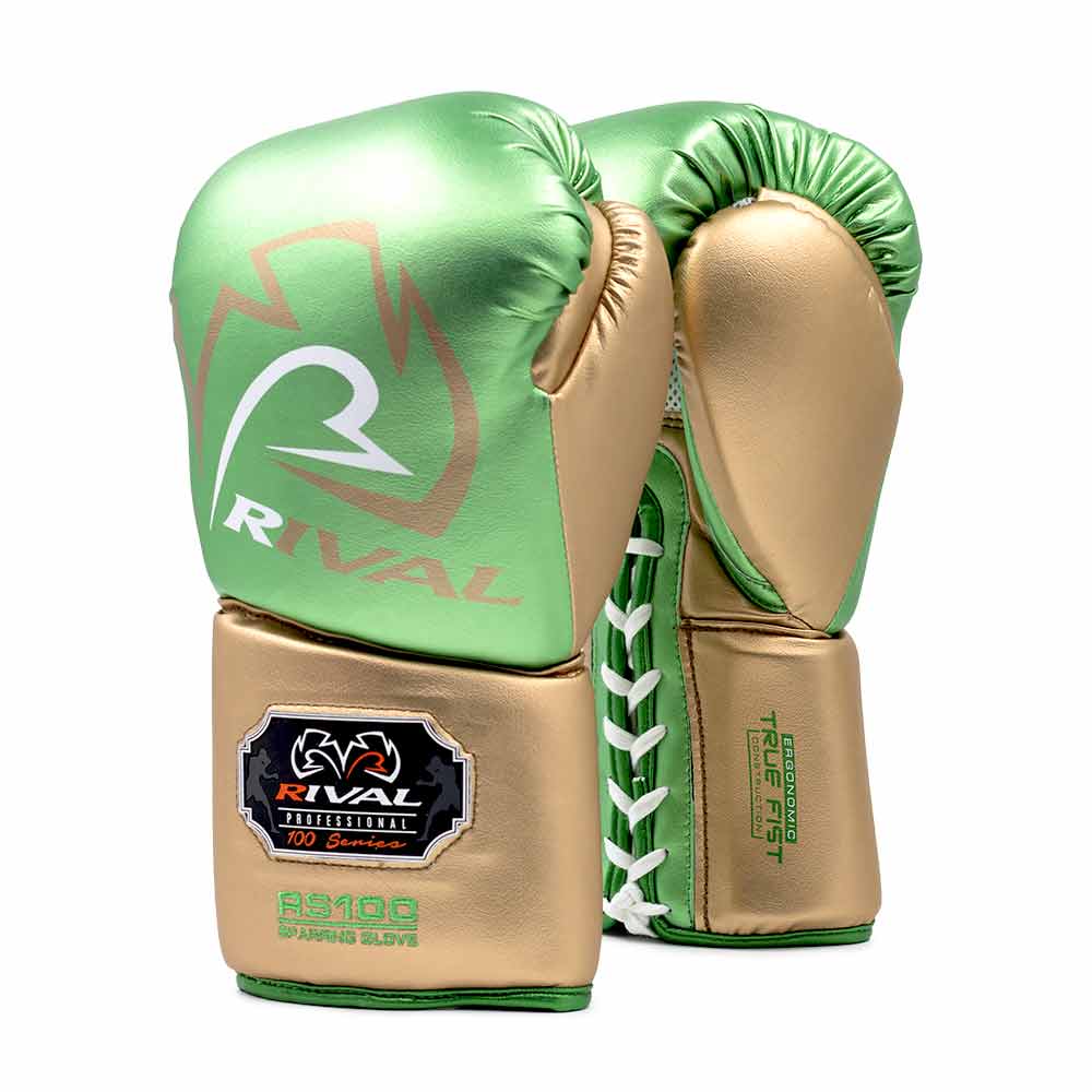 RIVAL (KICK)BOKSHANDSCHOEN RS100 GROEN/GOUD (VETERS)
