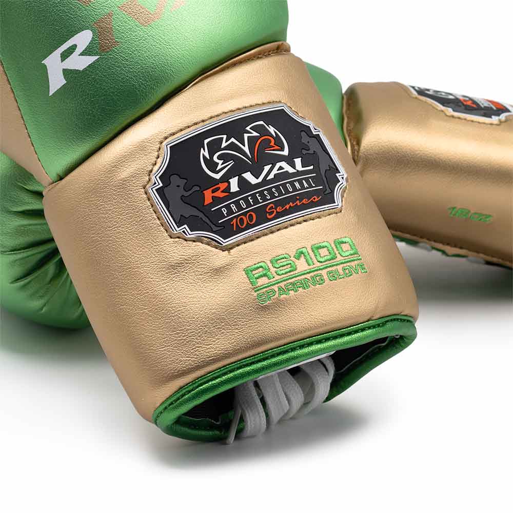 RIVAL (KICK)BOKSHANDSCHOEN RS100 GROEN/GOUD (VETERS)