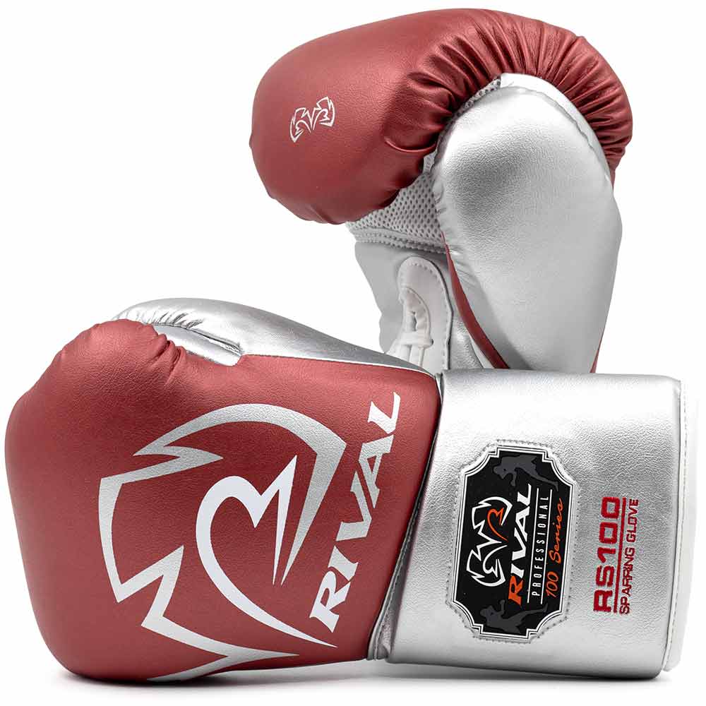 RIVAL (KICK)BOKSHANDSCHOEN RS100 ROOD/ZILVER (VETERS)