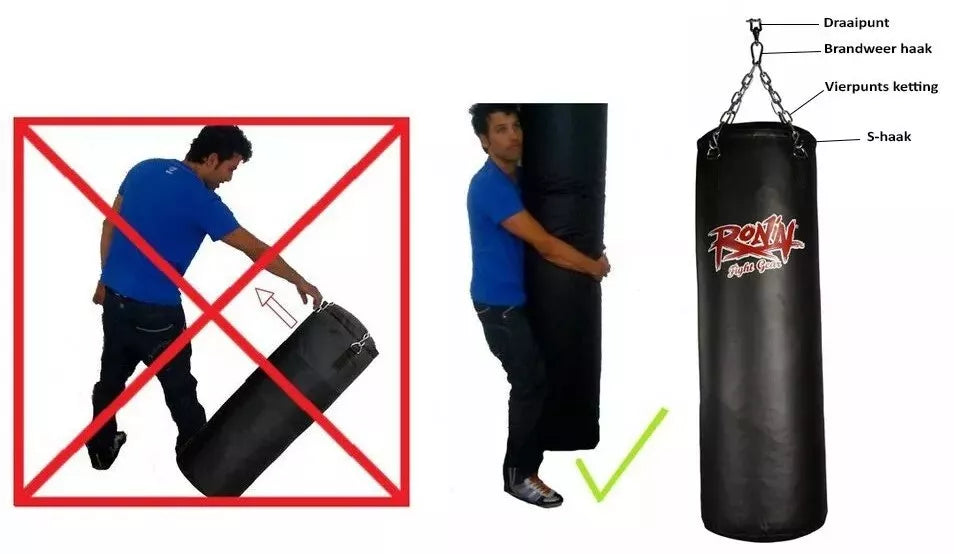 *RONIN CLASSIC BOKSZAK 180CM - BLAUW OF ZWART