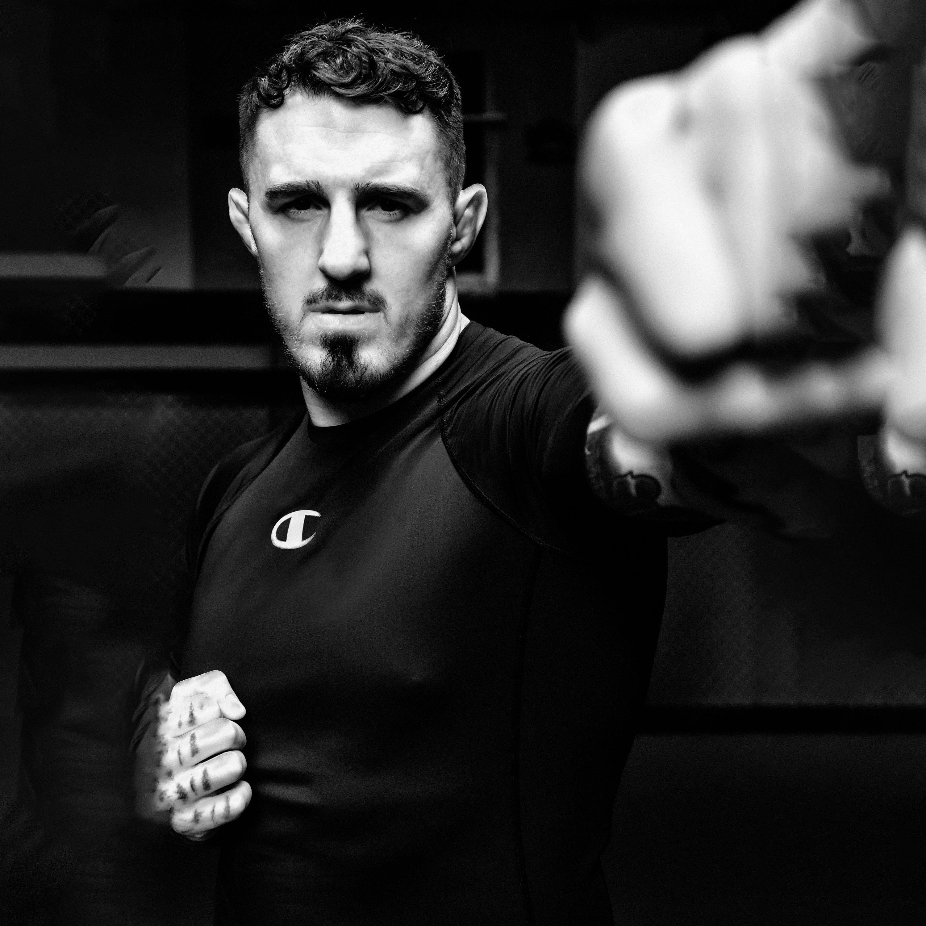 T-shirt de compression Champion noir de combat