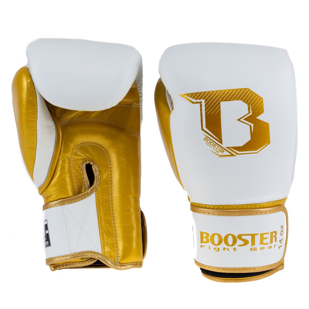 Gants de boxe Booster (Kick) RS4 Blanc/Or