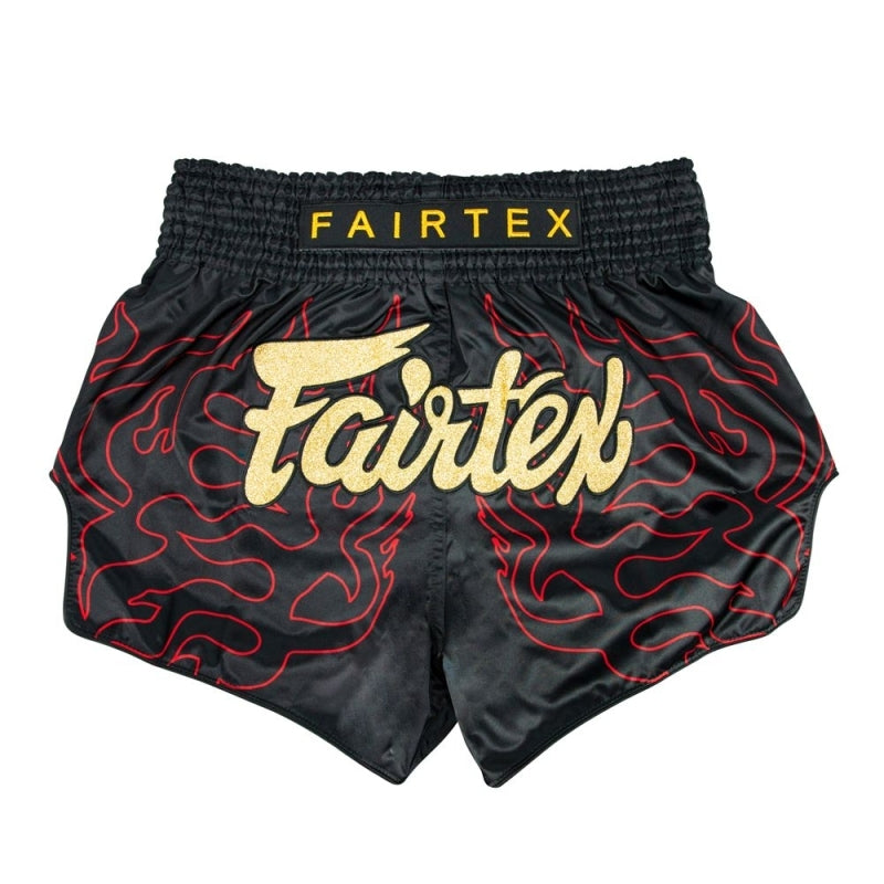 FAIRTEX MUAY THAI BROEKJE ZWART/ROOD/GOUD
