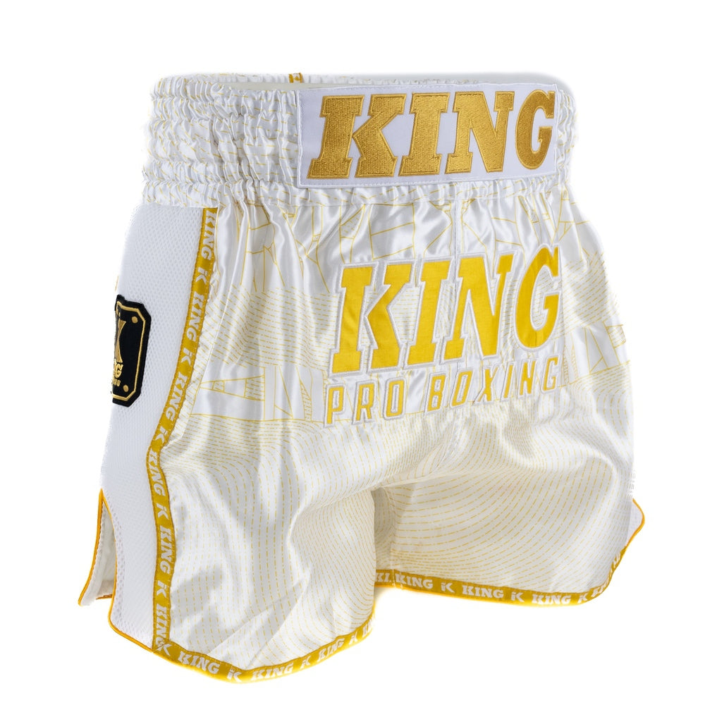 KING PRO BOXING SCHORT-WIT/GOUD