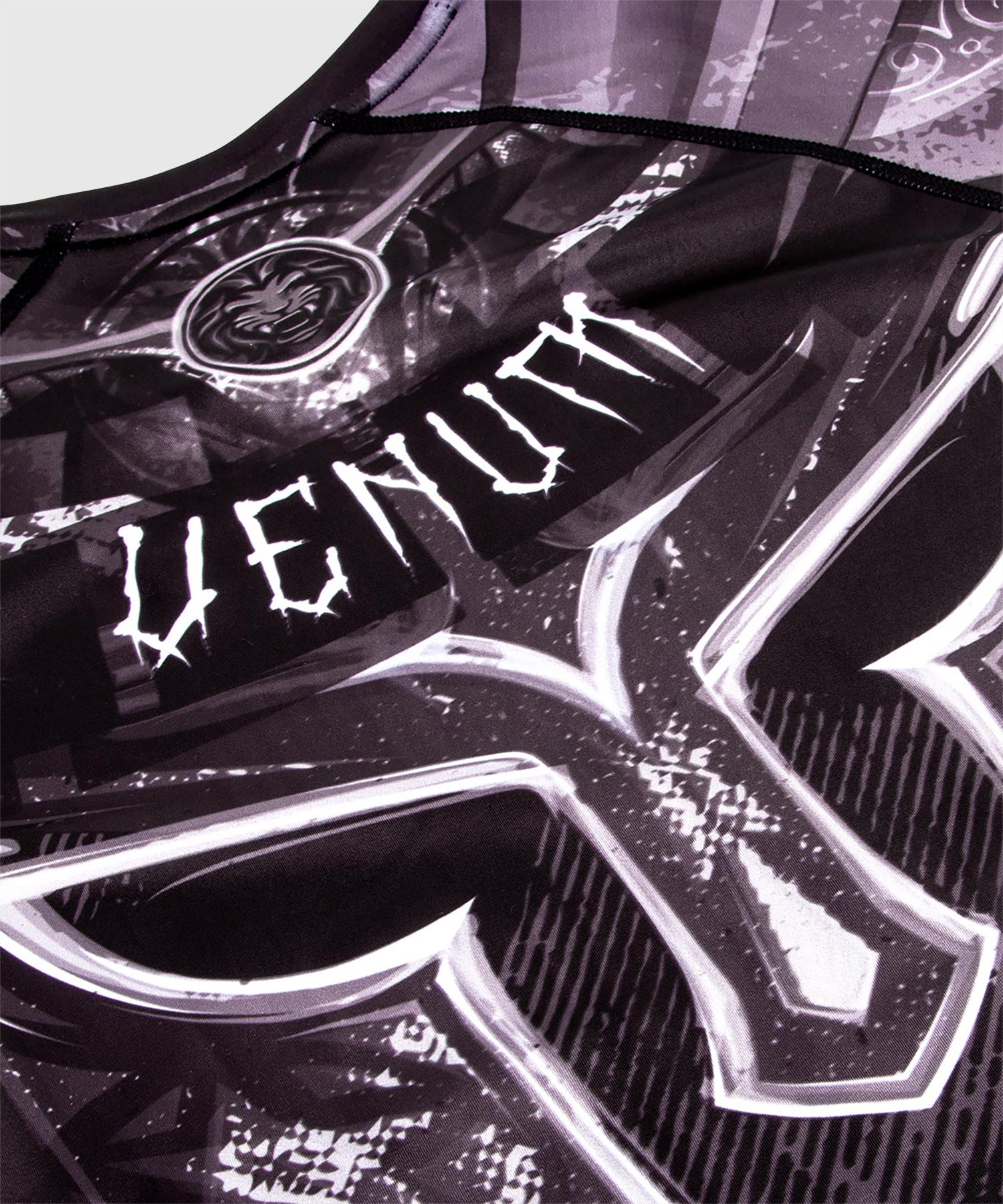 VENUM GLADIATOR 3.0 RASHGUARD - ZWART/WIT - KORTE MOUWEN