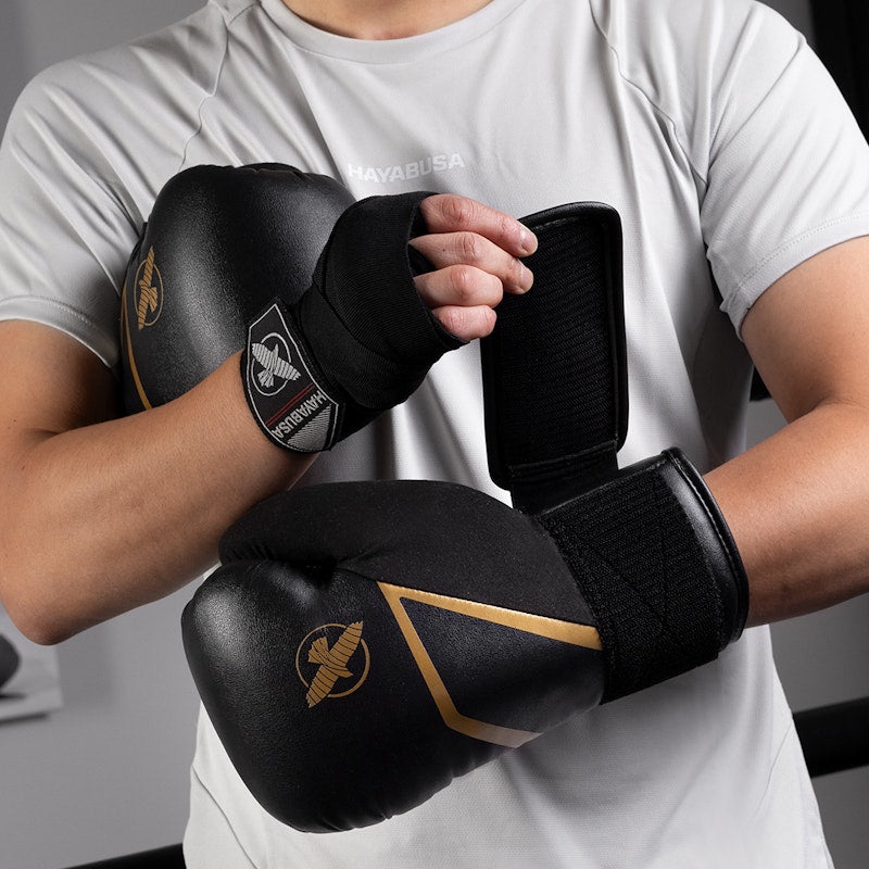 HAYABUSA E1 (KICK) BOXING GLOVES BLACK/GOLD