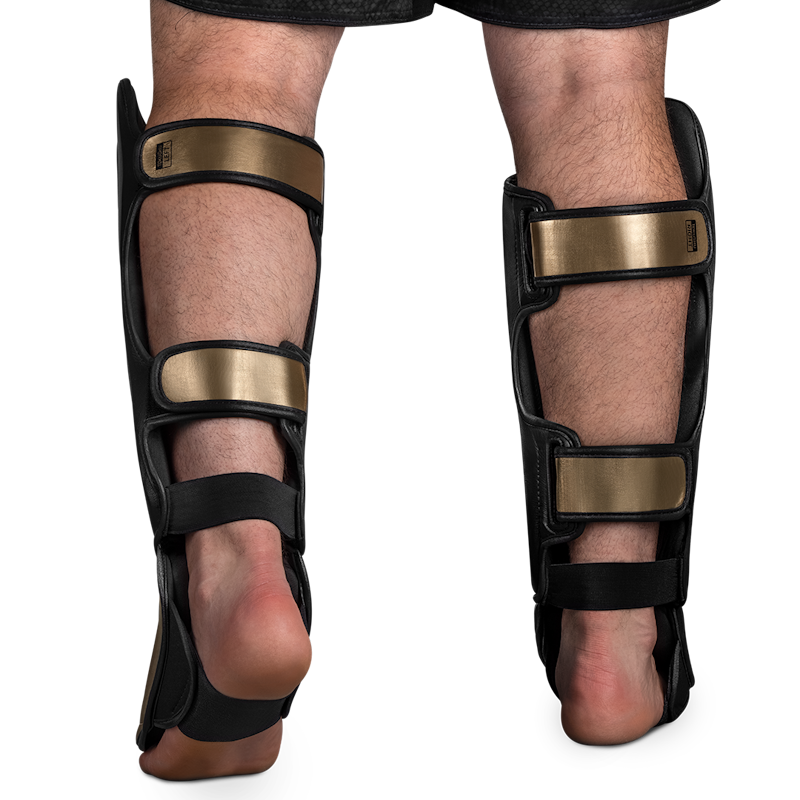 HAYABUSA T3 STRIKING SHIN GUARDS BLACK/GOLD