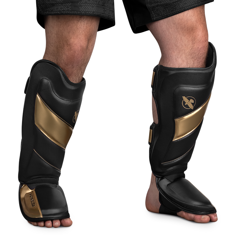 HAYABUSA T3 STRIKING SHIN GUARDS BLACK/GOLD