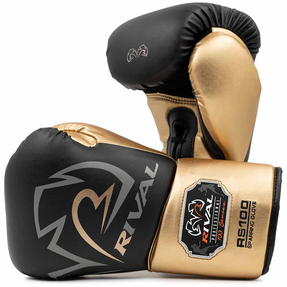 RIVAL (KICK)BOKSHANDSCHOEN RS100 ZWART/GOUD (VETERS)