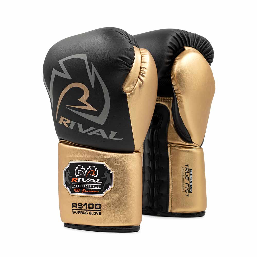 RIVAL (KICK)BOKSHANDSCHOEN RS100 ZWART/GOUD (VETERS)