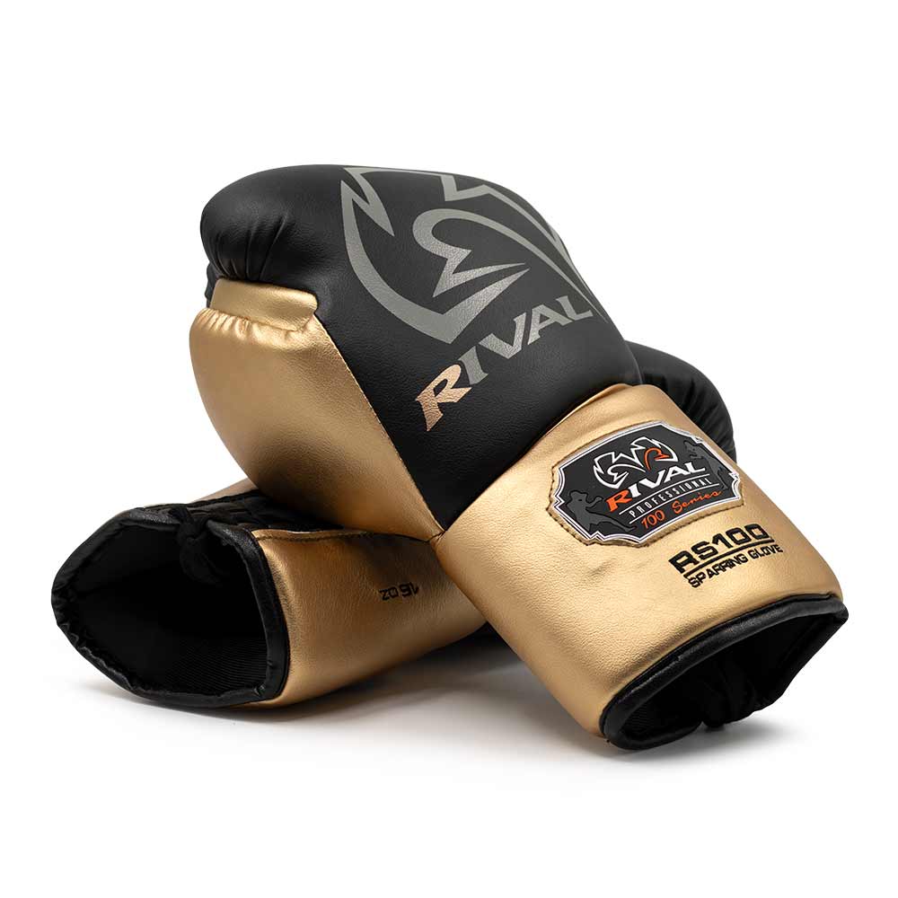 RIVAL (KICK)BOKSHANDSCHOEN RS100 ZWART/GOUD (VETERS)