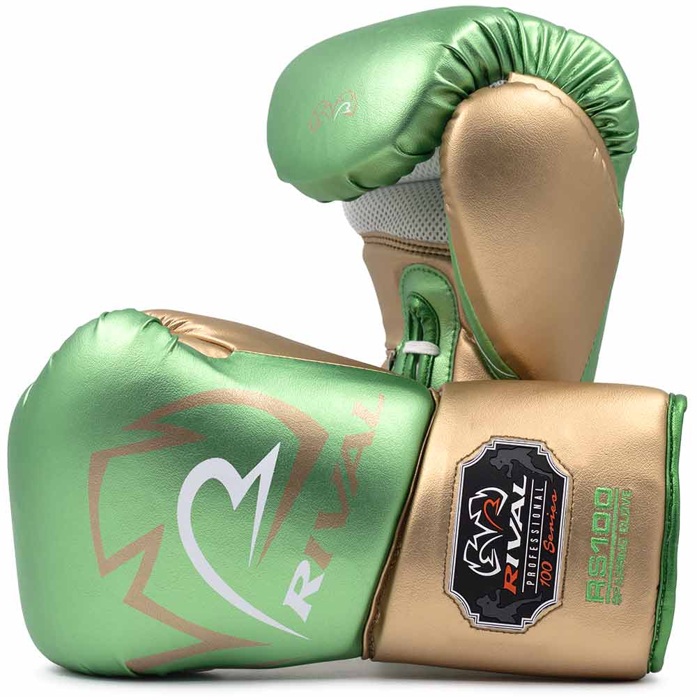 RIVAL (KICK)BOKSHANDSCHOEN RS100 GROEN/GOUD (VETERS)