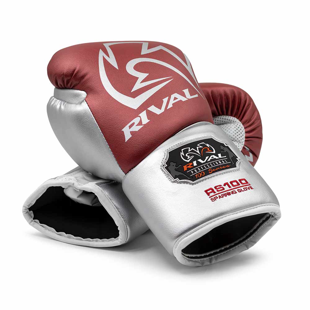 RIVAL (KICK)BOKSHANDSCHOEN RS100 ROOD/ZILVER (VETERS)