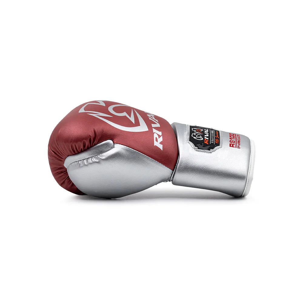 RIVAL (KICK)BOKSHANDSCHOEN RS100 ROOD/ZILVER (VETERS)
