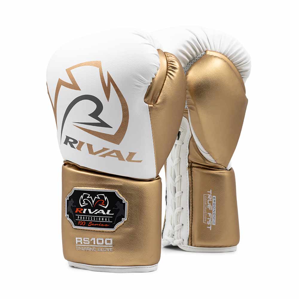 RIVAL (KICK)BOKSHANDSCHOEN RS100 WIT/GOUD (VETERS)