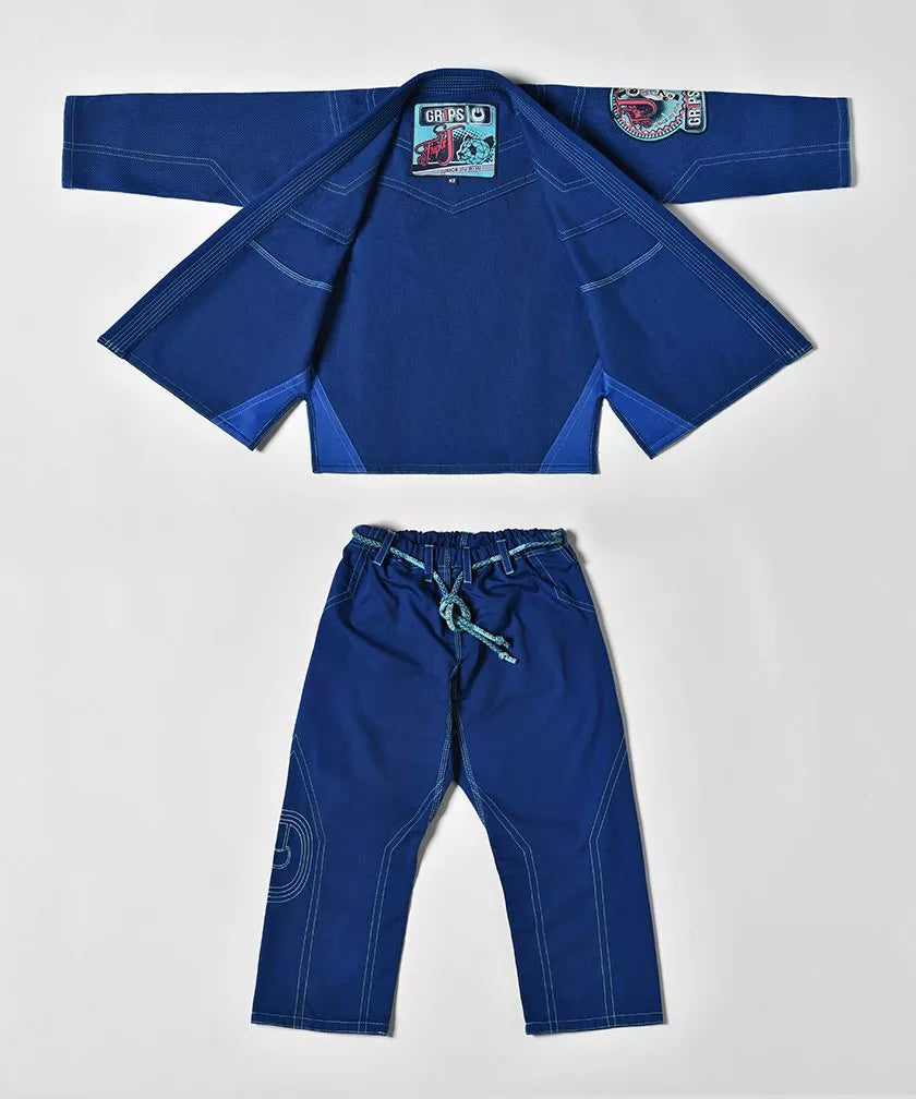 GRIPS BJJ PAK KIDS TRIPLE-J BLAUW