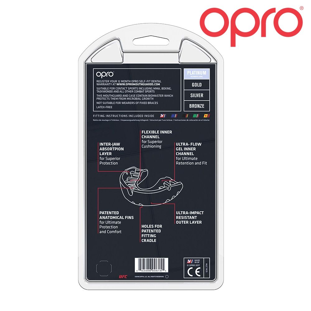 GEBITBESCHERMERS OPRO PLATINUM - ROOD/ZWART